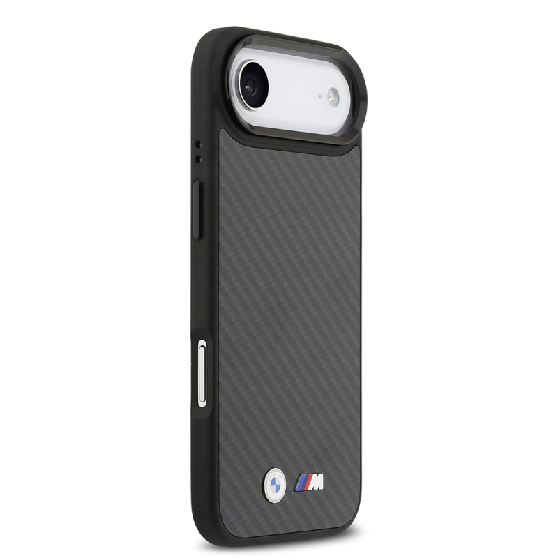 Apple iPhone 17 Air Case, BMW Original Licensed M-safe Charging Enabled Carbon Fiber Metal Logo Cover - 5
