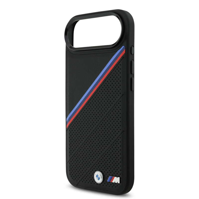 Apple iPhone 17 Air Case BMW Original Licensed M-Safe Charging Feature M Logo Three Stripe Perforated Leather Cover - 8