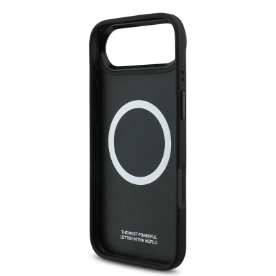 Apple iPhone 17 Air Case BMW Original Licensed M-Safe Charging Feature M Logo Three Stripe Perforated Leather Cover - 9