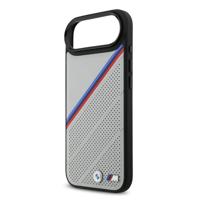 Apple iPhone 17 Air Case BMW Original Licensed M-Safe Charging Feature M Logo Three Stripe Perforated Leather Cover - 14