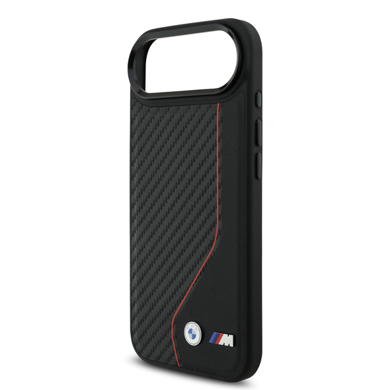 Apple iPhone 17 Air Case BMW Original Licensed M-Safe Charging Feature Metal BMW and M Logo PU Carbon Design Cover - 6