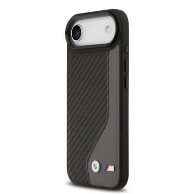 Apple iPhone 17 Air Case BMW Original Licensed M-Safe Charging Feature Metal BMW and M Logo PU Carbon Design Cover - 11