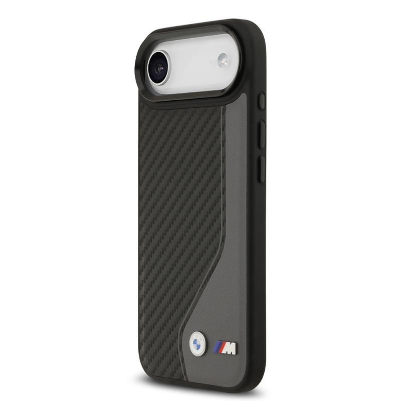 Apple iPhone 17 Air Case BMW Original Licensed M-Safe Charging Feature Metal BMW and M Logo PU Carbon Design Cover - 11