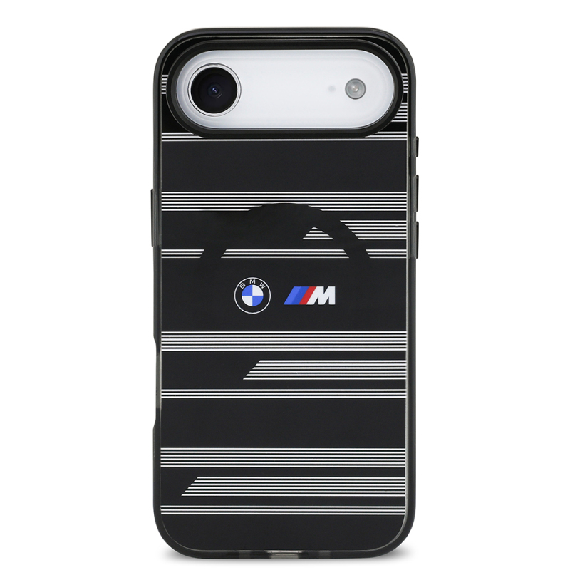 Apple iPhone 17 Air Case BMW Original Licensed M-Safe Charging Feature Metal Camera Button Horizontal Stripe M Design Cover - 11