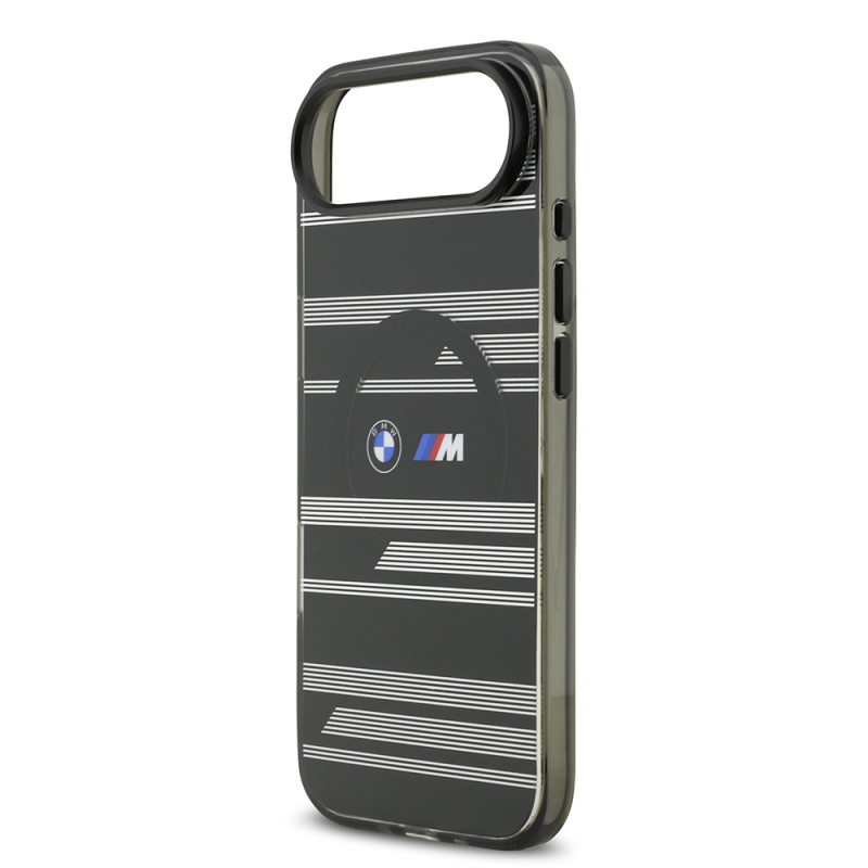 Apple iPhone 17 Air Case BMW Original Licensed M-Safe Charging Feature Metal Camera Button Horizontal Stripe M Design Cover - 14