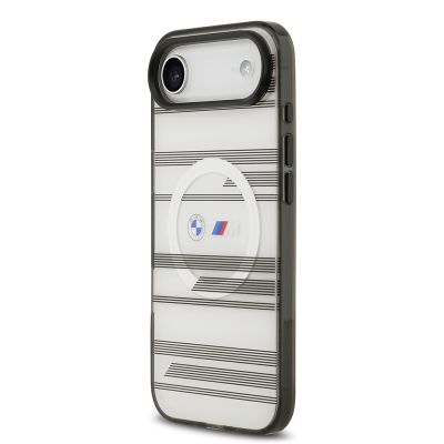 Apple iPhone 17 Air Case BMW Original Licensed M-Safe Charging Feature Metal Camera Button Horizontal Stripe M Design Cover - 4