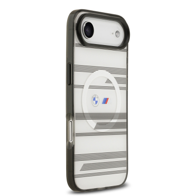 Apple iPhone 17 Air Case BMW Original Licensed M-Safe Charging Feature Metal Camera Button Horizontal Stripe M Design Cover - 6