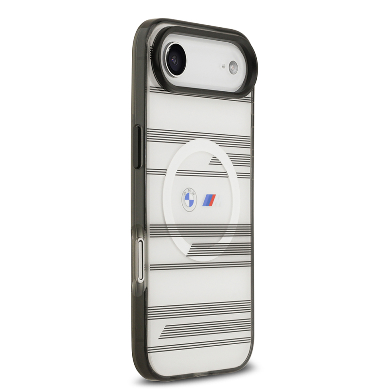 Apple iPhone 17 Air Case BMW Original Licensed M-Safe Charging Feature Metal Camera Button Horizontal Stripe M Design Cover - 6