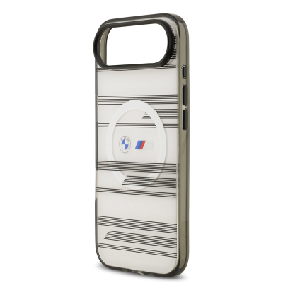 Apple iPhone 17 Air Case BMW Original Licensed M-Safe Charging Feature Metal Camera Button Horizontal Stripe M Design Cover - 7