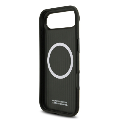 Apple iPhone 17 Air Case BMW Original Licensed M-Safe Charging Feature Metal Logo Perforated M Design Leather Cover - 18