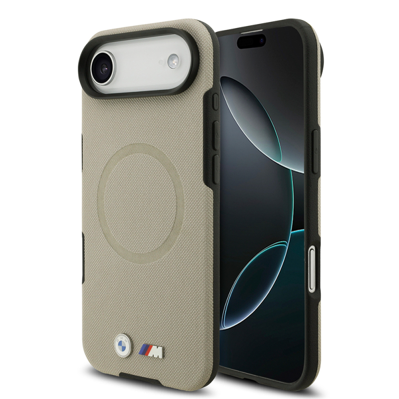 Apple iPhone 17 Air Case BMW Original Licensed M-Safe Charging Feature Metal Logo Perforated M Design Leather Cover - 3