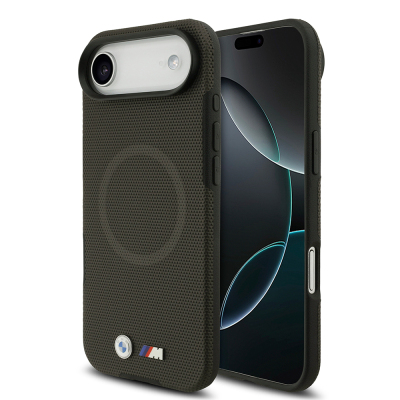 Apple iPhone 17 Air Case BMW Original Licensed M-Safe Charging Feature Metal Logo Perforated M Design Leather Cover - 5