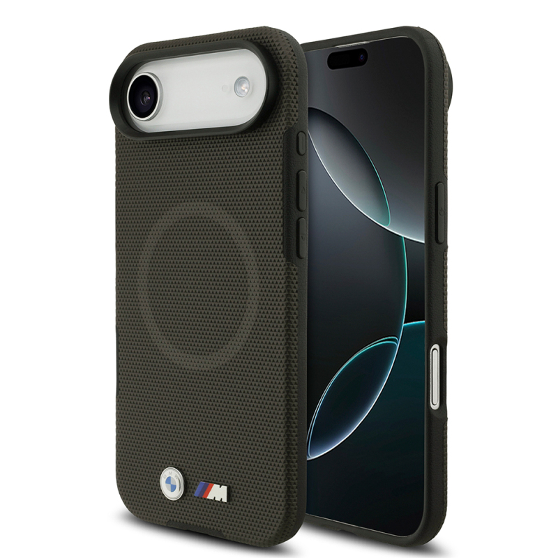 Apple iPhone 17 Air Case BMW Original Licensed M-Safe Charging Feature Metal Logo Perforated M Design Leather Cover - 5