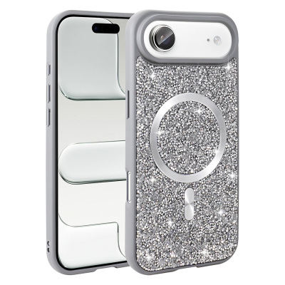 Apple iPhone 17 Air Case Diamond Design Zore Mosaic Silicone Cover M-safe Charging Feature - 6
