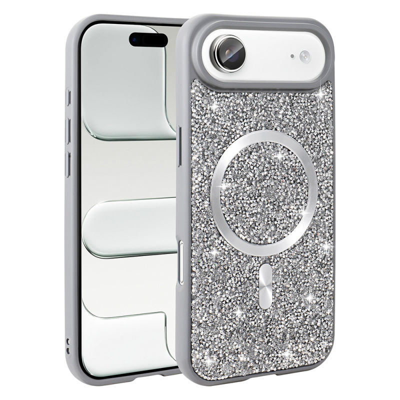 Apple iPhone 17 Air Case Diamond Design Zore Mosaic Silicone Cover M-safe Charging Feature - 6