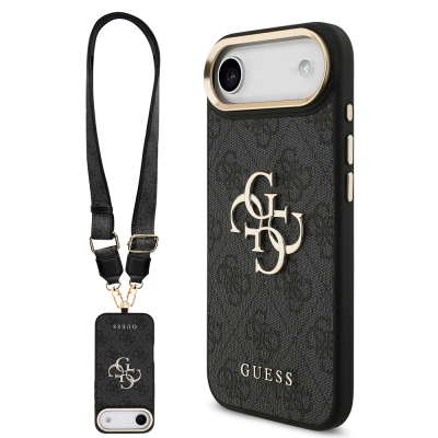 Apple iPhone 17 Air Case Guess Original Licensed 4G Large Metal Logo Thick Strap Cover - 3