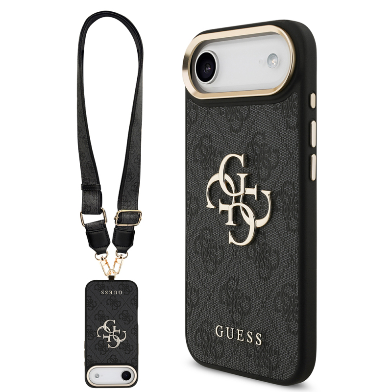 Apple iPhone 17 Air Case Guess Original Licensed 4G Large Metal Logo Thick Strap Cover - 3