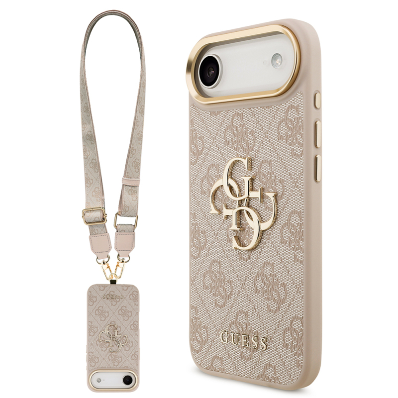 Apple iPhone 17 Air Case Guess Original Licensed 4G Large Metal Logo Thick Strap Cover - 2