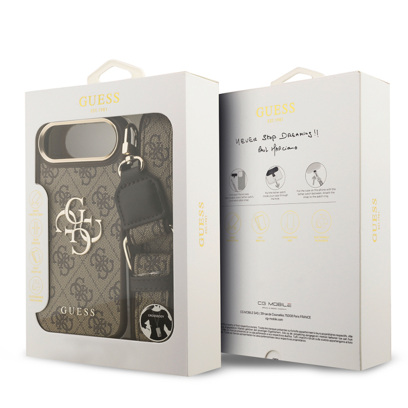 Apple iPhone 17 Air Case Guess Original Licensed 4G Large Metal Logo Thick Strap Cover - 28