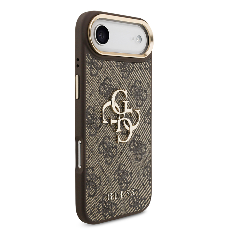 Apple iPhone 17 Air Case Guess Original Licensed Gold Metal Camera Frame 4G Patterned Metal Big 4G and Text Logo Cover - 14