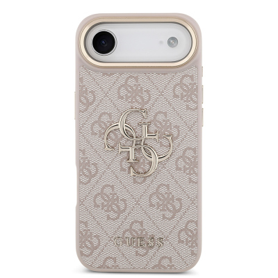 Apple iPhone 17 Air Case Guess Original Licensed Gold Metal Camera Frame 4G Patterned Metal Big 4G and Text Logo Cover - 20