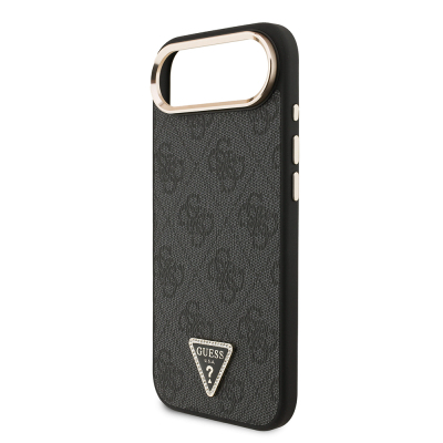 Apple iPhone 17 Air Case Guess Original Licensed Gold Metal Camera Frame Stone Triangle Logo 4G Patterned Cover - 8