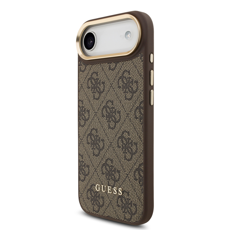 Apple iPhone 17 Air Case Guess Original Licensed M-Safe Charging Feature 4G Metal Large Logo Card Holder Cover - 4