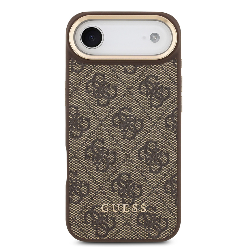 Apple iPhone 17 Air Case Guess Original Licensed M-Safe Charging Feature 4G Metal Large Logo Card Holder Cover - 5