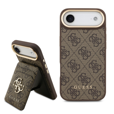 Apple iPhone 17 Air Case Guess Original Licensed M-Safe Charging Feature 4G Metal Large Logo Card Holder Cover - 2