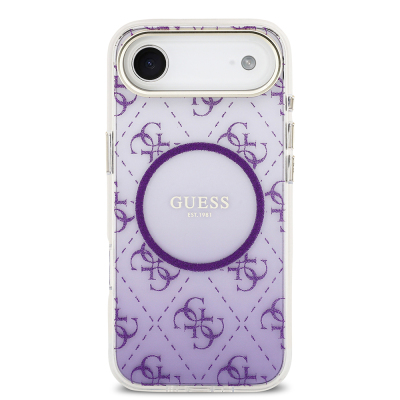 Apple iPhone 17 Air Case Guess Original Licensed M-safe Charging Feature 4G Patterned Glitter Silicone Cover - 6