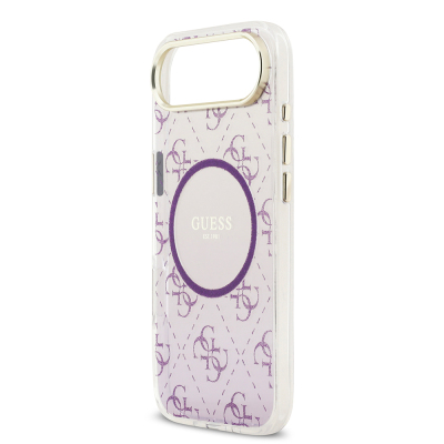 Apple iPhone 17 Air Case Guess Original Licensed M-safe Charging Feature 4G Patterned Glitter Silicone Cover - 9