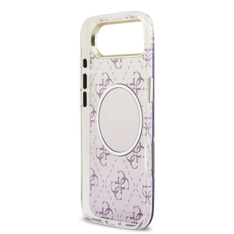 Apple iPhone 17 Air Case Guess Original Licensed M-safe Charging Feature 4G Patterned Glitter Silicone Cover - 10