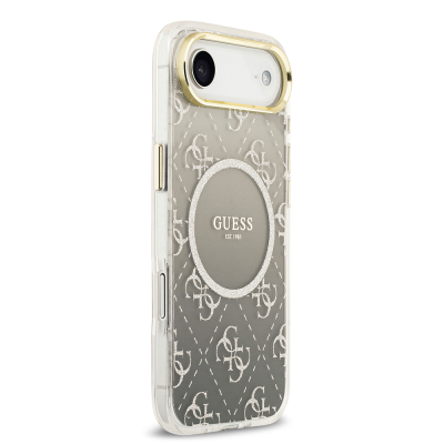 Apple iPhone 17 Air Case Guess Original Licensed M-safe Charging Feature 4G Patterned Glitter Silicone Cover - 13