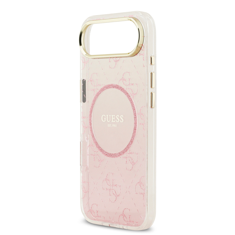 Apple iPhone 17 Air Case Guess Original Licensed M-safe Charging Feature 4G Patterned Glitter Silicone Cover - 21