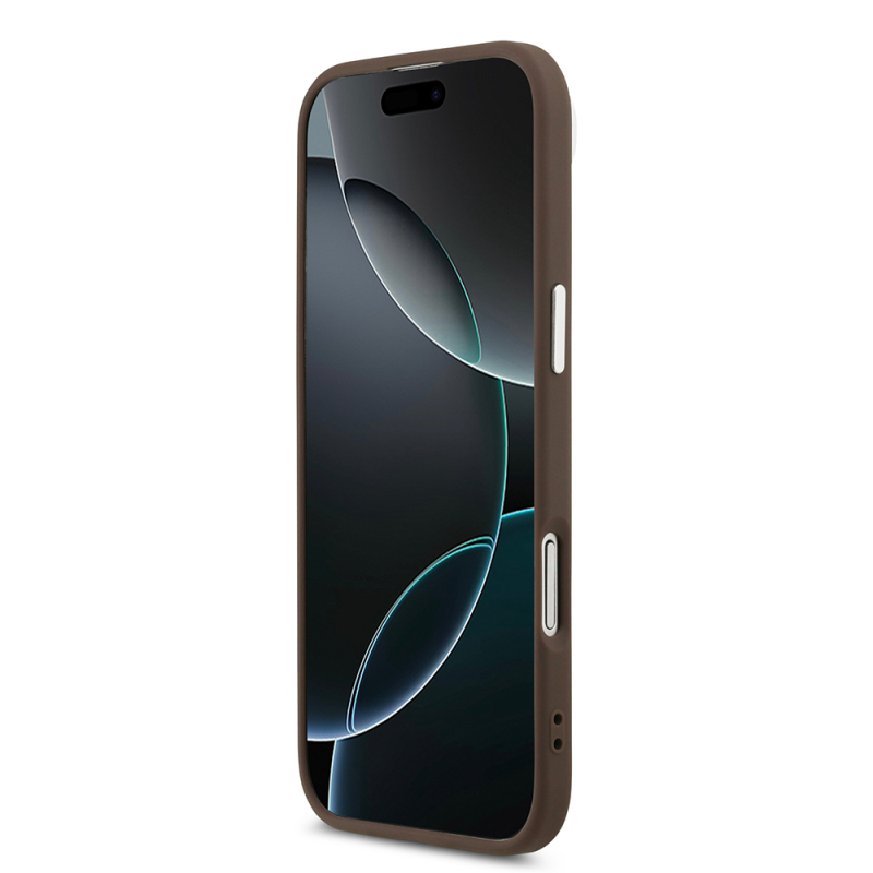 Apple iPhone 17 Air Case Guess Original Licensed M-Safe Charging Feature Classic Script Logo PU Leather Cover - 7