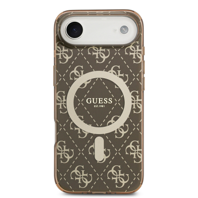 Apple iPhone 17 Air Case Guess Original Licensed M-Safe Charging Feature IML Printed Classic Logo 4G Patterned Cover - 5