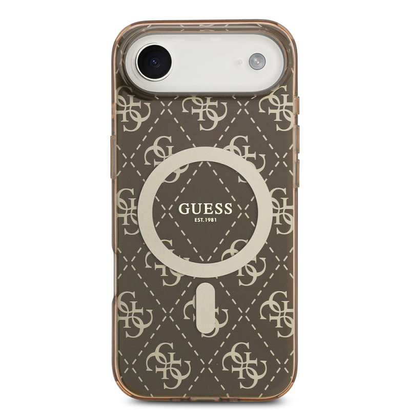 Apple iPhone 17 Air Case Guess Original Licensed M-Safe Charging Feature IML Printed Classic Logo 4G Patterned Cover - 5