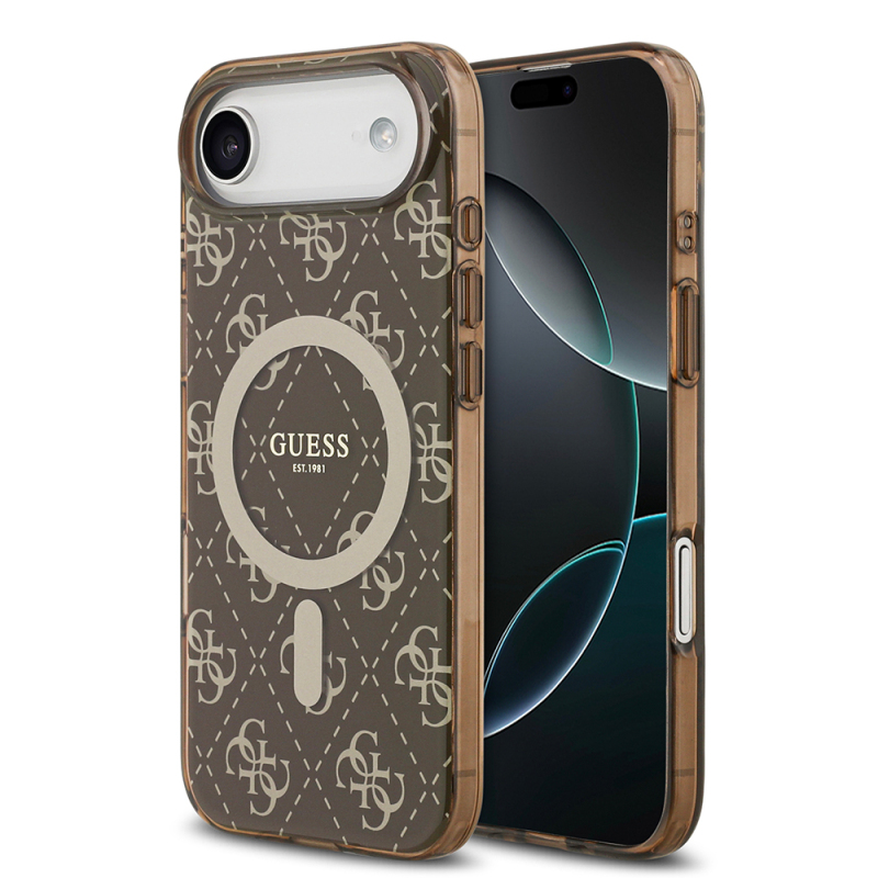 Apple iPhone 17 Air Case Guess Original Licensed M-Safe Charging Feature IML Printed Classic Logo 4G Patterned Cover - 2