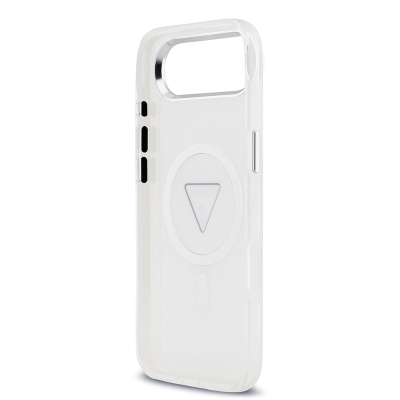 Apple iPhone 17 Air Case Guess Original Licensed M-Safe Charging Feature IML Printed Triangle Logo Metal Camera Frame Cover - 9