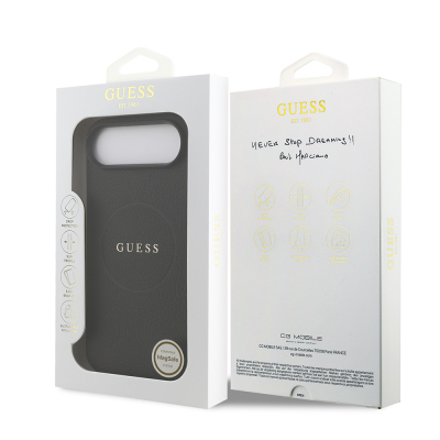 Apple iPhone 17 Air Case Guess Original Licensed M-safe Charging Feature Logo PU Leather Cover - 8