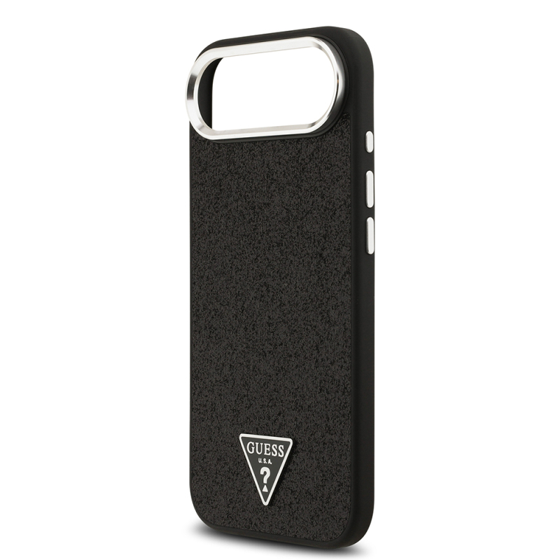 Apple iPhone 17 Air Case Guess Original Licensed M-Safe Charging Feature Metal Camera Frame Triangle Logo Glitter Cover - 28