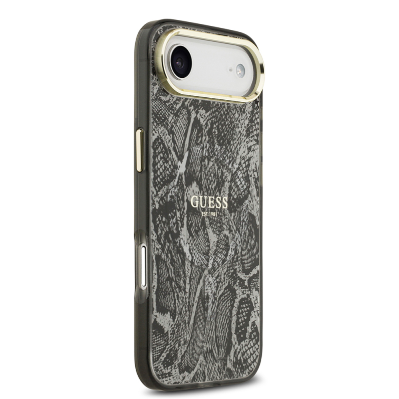 Apple iPhone 17 Air Case Guess Original Licensed M-safe Charging Featured Python Patterned Cover with Text Logo - 12