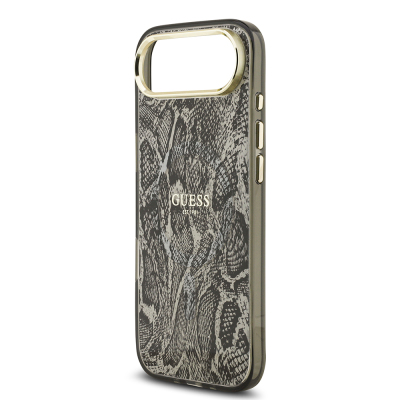 Apple iPhone 17 Air Case Guess Original Licensed M-safe Charging Featured Python Patterned Cover with Text Logo - 14