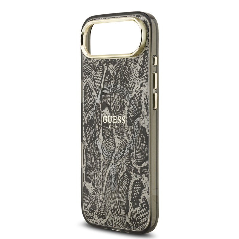 Apple iPhone 17 Air Case Guess Original Licensed M-safe Charging Featured Python Patterned Cover with Text Logo - 14