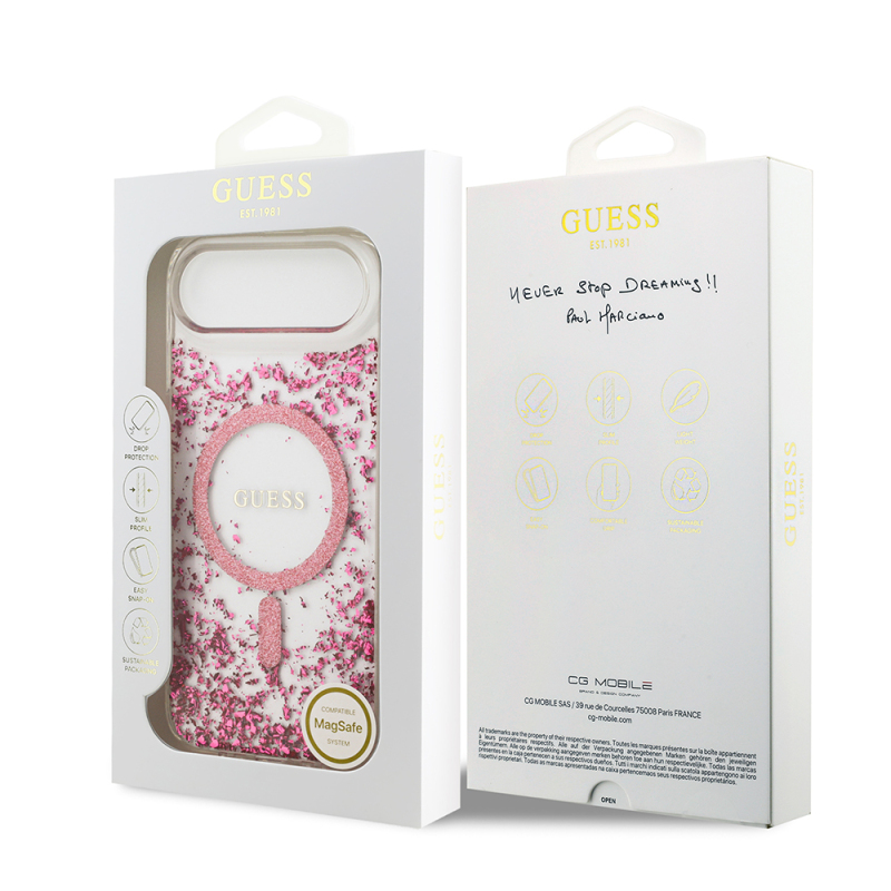 Apple iPhone 17 Air Case Guess Original Licensed M-safe Charging Transparent Resin Bottom Cover - 10