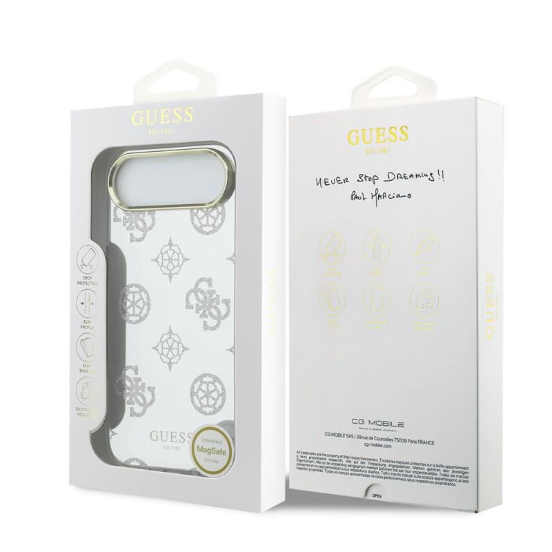 Apple iPhone 17 Air Case Guess Original Licensed Metal Camera Frame Glitter Mirror Cover - 10