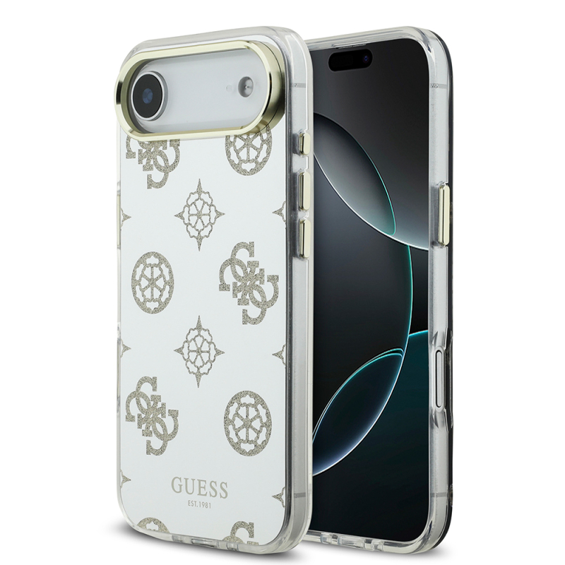Apple iPhone 17 Air Case Guess Original Licensed Metal Camera Frame Glitter Mirror Cover - 3