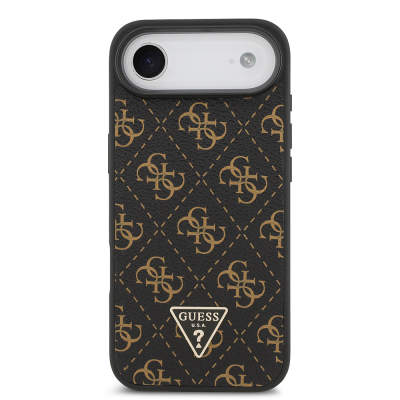 Apple iPhone 17 Air Case Guess Original Licensed PU Leather 4G Patterned Triangle Logo Cover - 4