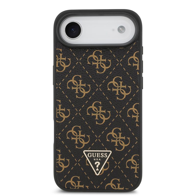 Apple iPhone 17 Air Case Guess Original Licensed PU Leather 4G Patterned Triangle Logo Cover - 4