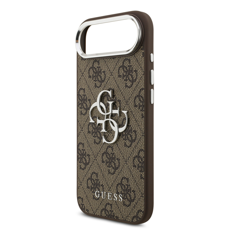 Apple iPhone 17 Air Case Guess Original Licensed Silver Metal Camera Frame 4G Patterned Metal Big 4G and Text Logo Cover - 14